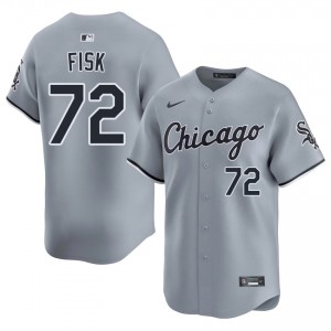 CWS White Sox #72 Carlton Fisk Gray Mens Authentic Jerseys 657546-598
