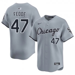 Go-Go Sox Erick Fedde #47 Men's Gray Limited Jerseys 282598-494