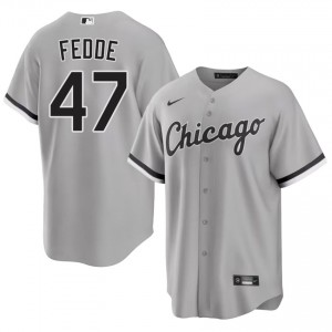 White Stockings Erick Fedde Grey Men's Game #47 Jerseys 362192-563