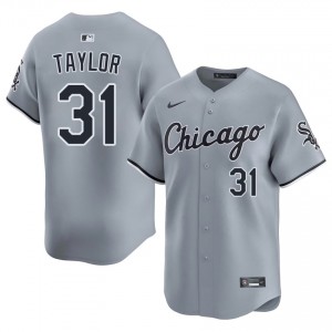 White Stockings #31 Grant Taylor Gray Player Men's Jerseys 748327-735