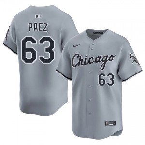 Chicago White Sox Men Authentic Jedixson Paez Gray #63 Jerseys 899897-688