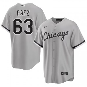 Sox Jedixson Paez Authentic Grey Men's #63 Jerseys 748127-307
