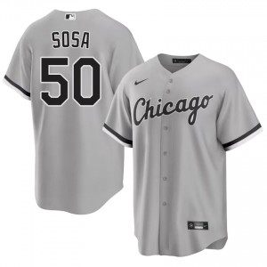 Sox Men's Lenyn Sosa #50 Game Grey Jerseys 442604-211