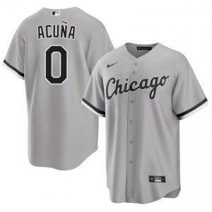 White Stockings 2026 Luisangel Acuna #0 Grey Men Jerseys 985146-464