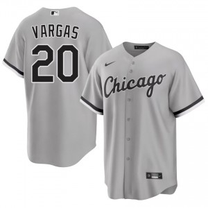 ChiSox #20 Men's Miguel Vargas Official Grey Jersey 323231-373