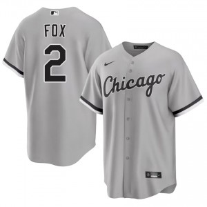 CWS White Sox Nellie Fox Men's MLB #2 Grey Jerseys 491030-388
