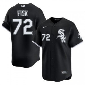 CWS Black Men's Replica #72 Carlton Fisk Jersey 363952-804