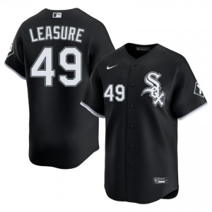 White Sox Black MLB Mens #49 Jordan Leasure Jerseys 764970-204