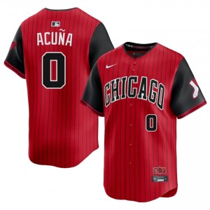 White Sox Game Mens City Connect #0 Red/Black Luisangel Acuna Jersey 390977-704