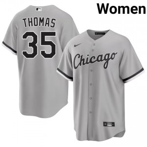 Sox Grey Frank Thomas Official Womens #35 Jerseys 208219-384