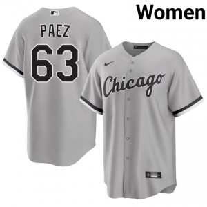 Chicago White Sox Jedixson Paez #63 2026-27 Women's Grey Jerseys 582844-613