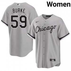 ChiSox Sean Burke Grey Women Official #59 Jersey 376277-566