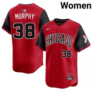White Stockings City Connect Chris Murphy Replica Red/Black #38 Womens Jersey 887239-866