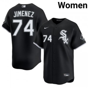 ChiSox #74 Authentic Women's Eloy Jimenez Black Jerseys 862684-322