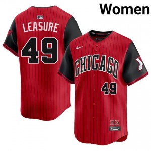 White Stockings Jordan Leasure #49 City Connect Women's 2026 Red/Black Jerseys 615681-529