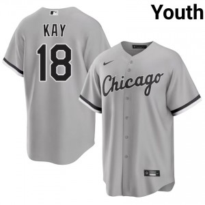 White Sox #18 Anthony Kay Youth Official Grey Jersey 628419-648