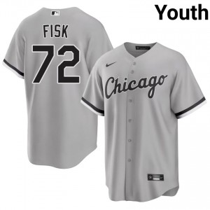 CWS Game #72 Grey Carlton Fisk Youth Jersey 101638-564
