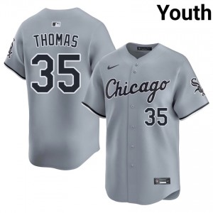 White Stockings #35 Stitched Frank Thomas Youth Gray Jerseys 600743-177