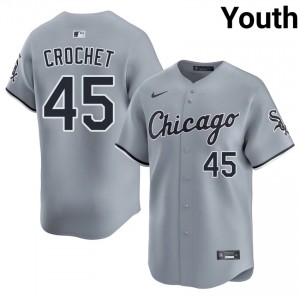 CWS White Sox Youth #45 Embroidery Gray Garrett Crochet Jerseys 832037-383