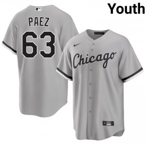 Go-Go Sox Jedixson Paez Grey Youth #63 Stitched Jerseys 252249-508