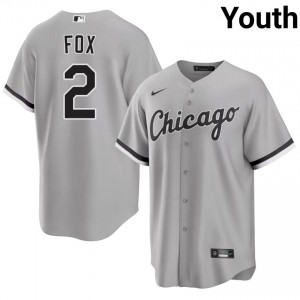 ChiSox Game Grey Youth #2 Nellie Fox Jersey 392754-732