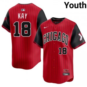 Chicago White Sox Youth Anthony Kay City Connect #18 Red/Black New Jerseys 493357-959