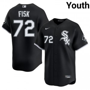 CWS White Sox Black Limited Carlton Fisk #72 Youth Jersey 957099-625
