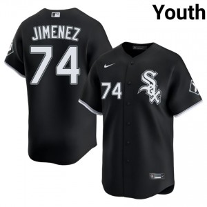 White Sox Youth Black #74 Eloy Jimenez Official Jersey 482275-758