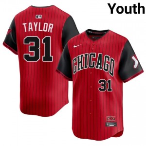 CWS Grant Taylor Official #31 City Connect Youth Red/Black Jerseys 637044-268