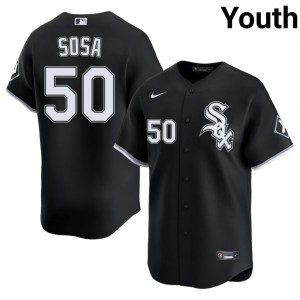 White Stockings Black #50 Youth Authentic Lenyn Sosa Jerseys 798035-420
