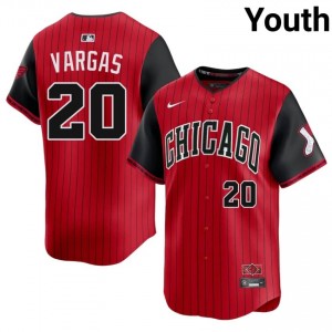 CWS White Sox Miguel Vargas City Connect #20 Youth Red/Black Stitched Jerseys 748791-916